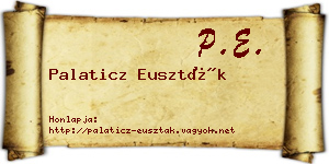 Palaticz Euszták névjegykártya